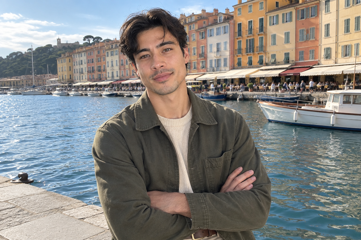 Harbor Street Portrait — AI-created example on a man